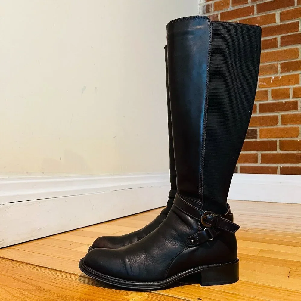 AQUATALIA Women's Brown Leather Knee High Boots 8.5